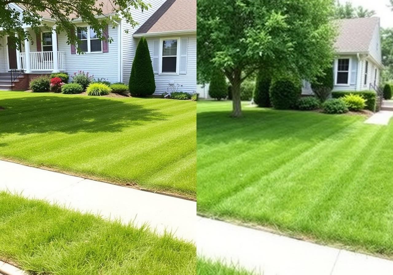 Freshly mowed lawn after Clean Cuts service